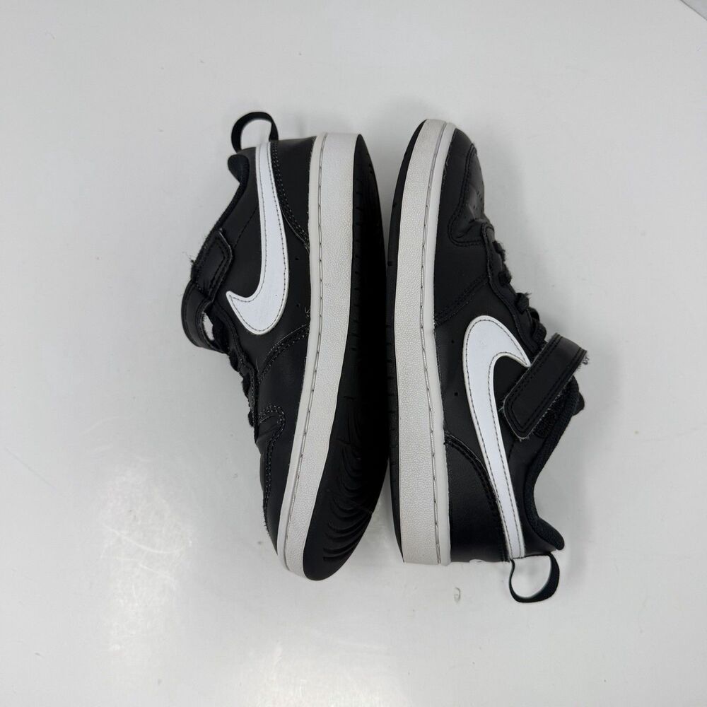 NIKE Court Borough Low 2 BQ551-002 Boy’s 2Y Black White Shoes Sneakers Low Top